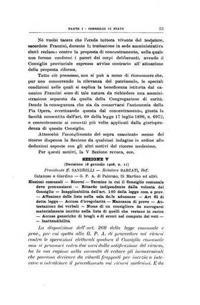 La giustizia amministrativa raccolta di decisioni e pareri del Consiglio di Stato, decisioni della Corte dei conti, sentenze della Cassazione di Roma, e decisioni delle Giunte provinciali amministrative