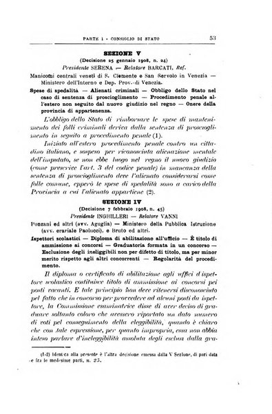 La giustizia amministrativa raccolta di decisioni e pareri del Consiglio di Stato, decisioni della Corte dei conti, sentenze della Cassazione di Roma, e decisioni delle Giunte provinciali amministrative