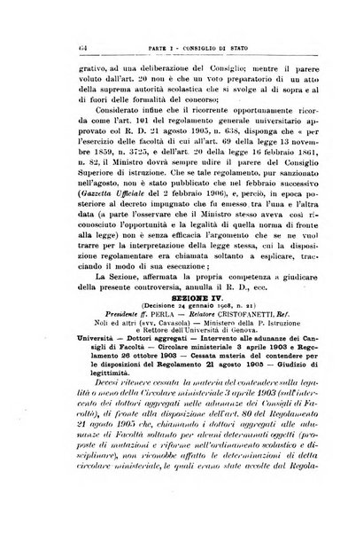 La giustizia amministrativa raccolta di decisioni e pareri del Consiglio di Stato, decisioni della Corte dei conti, sentenze della Cassazione di Roma, e decisioni delle Giunte provinciali amministrative