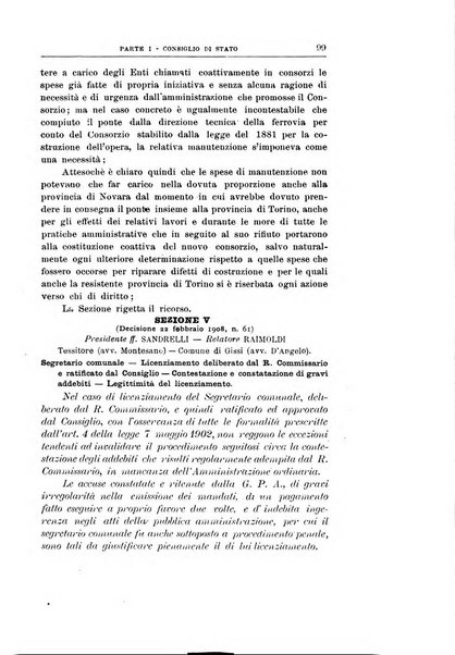 La giustizia amministrativa raccolta di decisioni e pareri del Consiglio di Stato, decisioni della Corte dei conti, sentenze della Cassazione di Roma, e decisioni delle Giunte provinciali amministrative