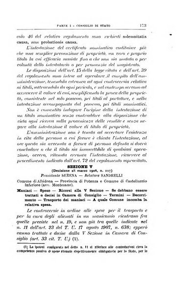 La giustizia amministrativa raccolta di decisioni e pareri del Consiglio di Stato, decisioni della Corte dei conti, sentenze della Cassazione di Roma, e decisioni delle Giunte provinciali amministrative