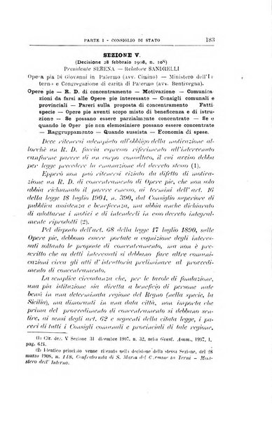 La giustizia amministrativa raccolta di decisioni e pareri del Consiglio di Stato, decisioni della Corte dei conti, sentenze della Cassazione di Roma, e decisioni delle Giunte provinciali amministrative