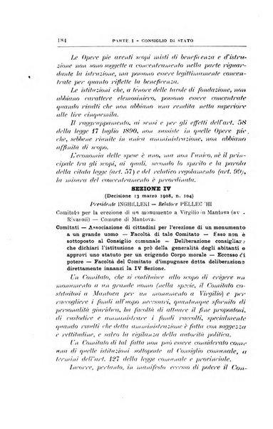 La giustizia amministrativa raccolta di decisioni e pareri del Consiglio di Stato, decisioni della Corte dei conti, sentenze della Cassazione di Roma, e decisioni delle Giunte provinciali amministrative