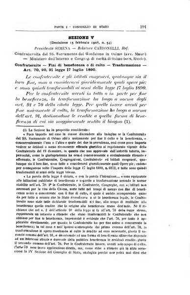 La giustizia amministrativa raccolta di decisioni e pareri del Consiglio di Stato, decisioni della Corte dei conti, sentenze della Cassazione di Roma, e decisioni delle Giunte provinciali amministrative