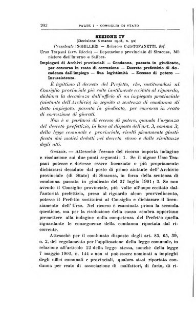 La giustizia amministrativa raccolta di decisioni e pareri del Consiglio di Stato, decisioni della Corte dei conti, sentenze della Cassazione di Roma, e decisioni delle Giunte provinciali amministrative