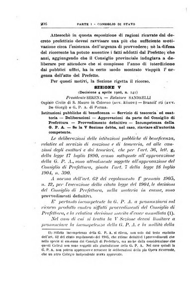 La giustizia amministrativa raccolta di decisioni e pareri del Consiglio di Stato, decisioni della Corte dei conti, sentenze della Cassazione di Roma, e decisioni delle Giunte provinciali amministrative