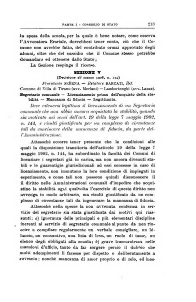 La giustizia amministrativa raccolta di decisioni e pareri del Consiglio di Stato, decisioni della Corte dei conti, sentenze della Cassazione di Roma, e decisioni delle Giunte provinciali amministrative