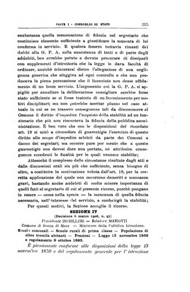 La giustizia amministrativa raccolta di decisioni e pareri del Consiglio di Stato, decisioni della Corte dei conti, sentenze della Cassazione di Roma, e decisioni delle Giunte provinciali amministrative