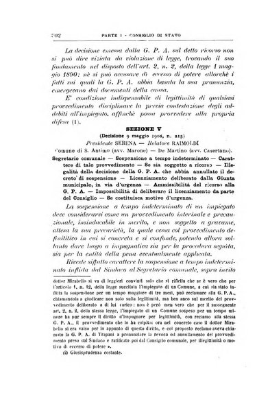 La giustizia amministrativa raccolta di decisioni e pareri del Consiglio di Stato, decisioni della Corte dei conti, sentenze della Cassazione di Roma, e decisioni delle Giunte provinciali amministrative