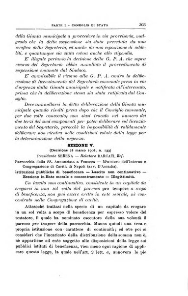 La giustizia amministrativa raccolta di decisioni e pareri del Consiglio di Stato, decisioni della Corte dei conti, sentenze della Cassazione di Roma, e decisioni delle Giunte provinciali amministrative