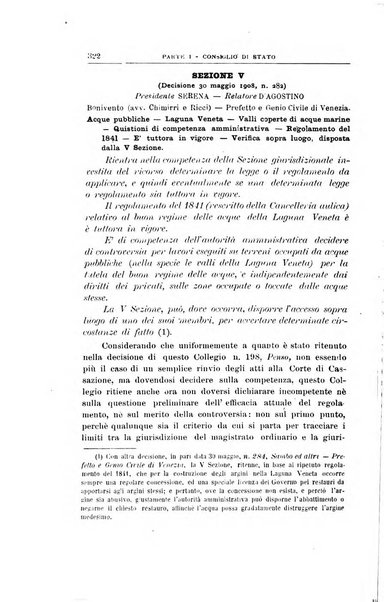 La giustizia amministrativa raccolta di decisioni e pareri del Consiglio di Stato, decisioni della Corte dei conti, sentenze della Cassazione di Roma, e decisioni delle Giunte provinciali amministrative