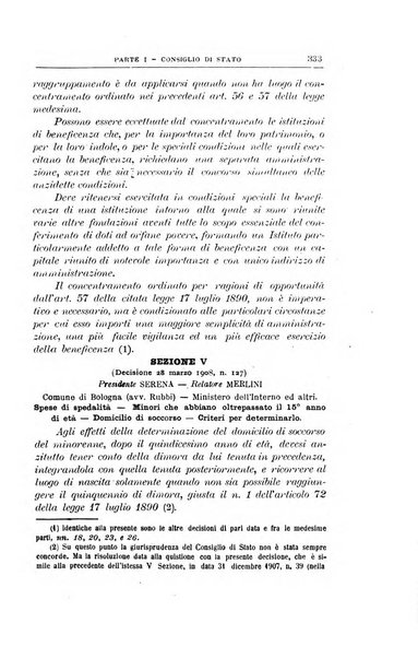 La giustizia amministrativa raccolta di decisioni e pareri del Consiglio di Stato, decisioni della Corte dei conti, sentenze della Cassazione di Roma, e decisioni delle Giunte provinciali amministrative