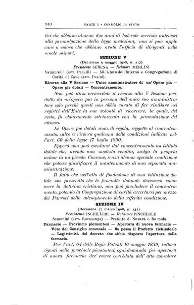 La giustizia amministrativa raccolta di decisioni e pareri del Consiglio di Stato, decisioni della Corte dei conti, sentenze della Cassazione di Roma, e decisioni delle Giunte provinciali amministrative