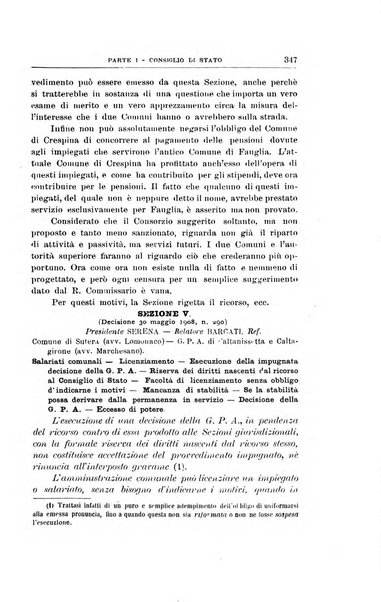 La giustizia amministrativa raccolta di decisioni e pareri del Consiglio di Stato, decisioni della Corte dei conti, sentenze della Cassazione di Roma, e decisioni delle Giunte provinciali amministrative