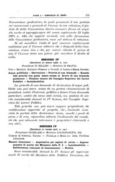 La giustizia amministrativa raccolta di decisioni e pareri del Consiglio di Stato, decisioni della Corte dei conti, sentenze della Cassazione di Roma, e decisioni delle Giunte provinciali amministrative