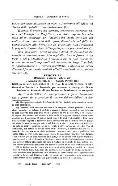 La giustizia amministrativa raccolta di decisioni e pareri del Consiglio di Stato, decisioni della Corte dei conti, sentenze della Cassazione di Roma, e decisioni delle Giunte provinciali amministrative