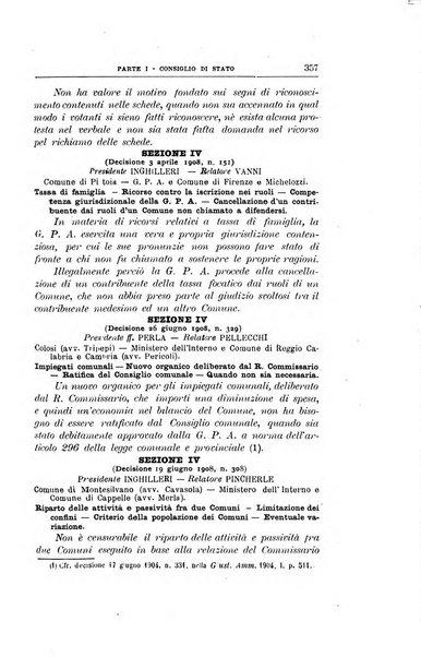 La giustizia amministrativa raccolta di decisioni e pareri del Consiglio di Stato, decisioni della Corte dei conti, sentenze della Cassazione di Roma, e decisioni delle Giunte provinciali amministrative