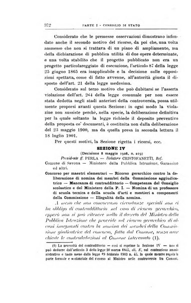 La giustizia amministrativa raccolta di decisioni e pareri del Consiglio di Stato, decisioni della Corte dei conti, sentenze della Cassazione di Roma, e decisioni delle Giunte provinciali amministrative