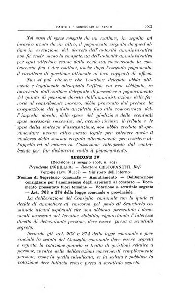 La giustizia amministrativa raccolta di decisioni e pareri del Consiglio di Stato, decisioni della Corte dei conti, sentenze della Cassazione di Roma, e decisioni delle Giunte provinciali amministrative