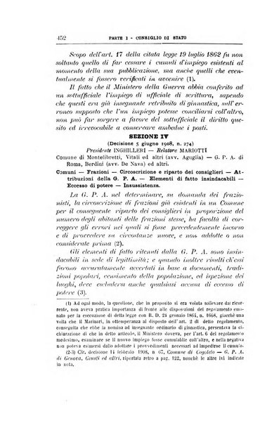 La giustizia amministrativa raccolta di decisioni e pareri del Consiglio di Stato, decisioni della Corte dei conti, sentenze della Cassazione di Roma, e decisioni delle Giunte provinciali amministrative