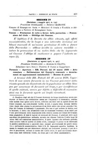 La giustizia amministrativa raccolta di decisioni e pareri del Consiglio di Stato, decisioni della Corte dei conti, sentenze della Cassazione di Roma, e decisioni delle Giunte provinciali amministrative