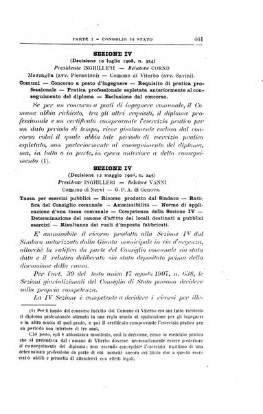 La giustizia amministrativa raccolta di decisioni e pareri del Consiglio di Stato, decisioni della Corte dei conti, sentenze della Cassazione di Roma, e decisioni delle Giunte provinciali amministrative