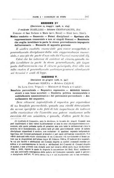 La giustizia amministrativa raccolta di decisioni e pareri del Consiglio di Stato, decisioni della Corte dei conti, sentenze della Cassazione di Roma, e decisioni delle Giunte provinciali amministrative