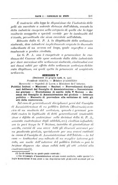 La giustizia amministrativa raccolta di decisioni e pareri del Consiglio di Stato, decisioni della Corte dei conti, sentenze della Cassazione di Roma, e decisioni delle Giunte provinciali amministrative