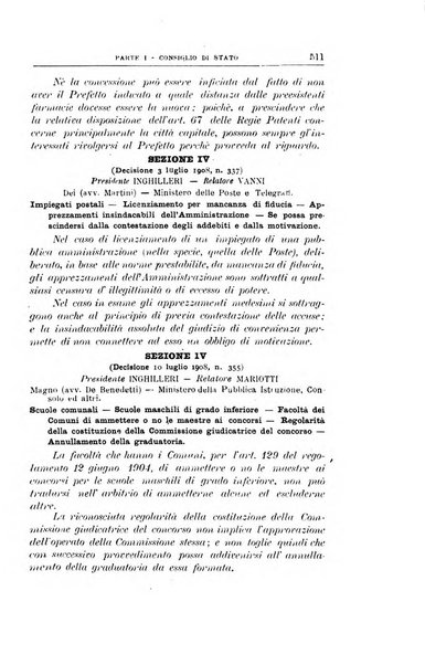 La giustizia amministrativa raccolta di decisioni e pareri del Consiglio di Stato, decisioni della Corte dei conti, sentenze della Cassazione di Roma, e decisioni delle Giunte provinciali amministrative