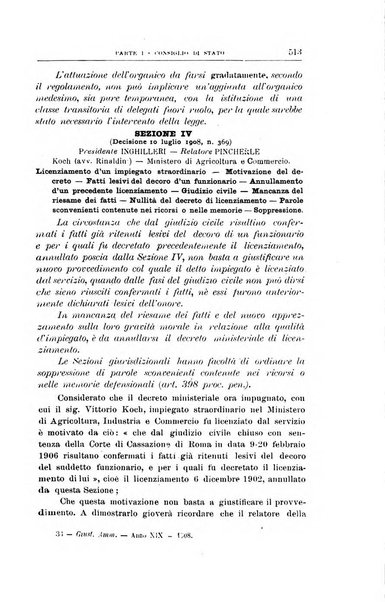 La giustizia amministrativa raccolta di decisioni e pareri del Consiglio di Stato, decisioni della Corte dei conti, sentenze della Cassazione di Roma, e decisioni delle Giunte provinciali amministrative