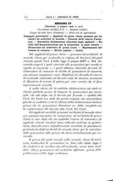 La giustizia amministrativa raccolta di decisioni e pareri del Consiglio di Stato, decisioni della Corte dei conti, sentenze della Cassazione di Roma, e decisioni delle Giunte provinciali amministrative