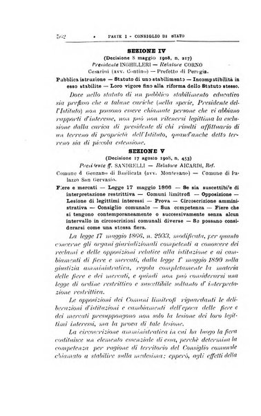 La giustizia amministrativa raccolta di decisioni e pareri del Consiglio di Stato, decisioni della Corte dei conti, sentenze della Cassazione di Roma, e decisioni delle Giunte provinciali amministrative