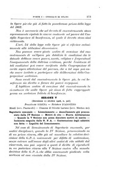 La giustizia amministrativa raccolta di decisioni e pareri del Consiglio di Stato, decisioni della Corte dei conti, sentenze della Cassazione di Roma, e decisioni delle Giunte provinciali amministrative