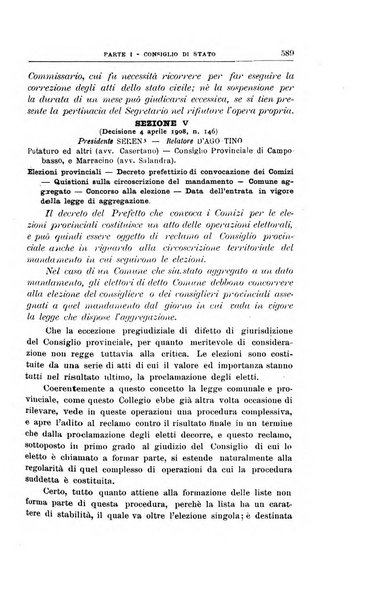 La giustizia amministrativa raccolta di decisioni e pareri del Consiglio di Stato, decisioni della Corte dei conti, sentenze della Cassazione di Roma, e decisioni delle Giunte provinciali amministrative