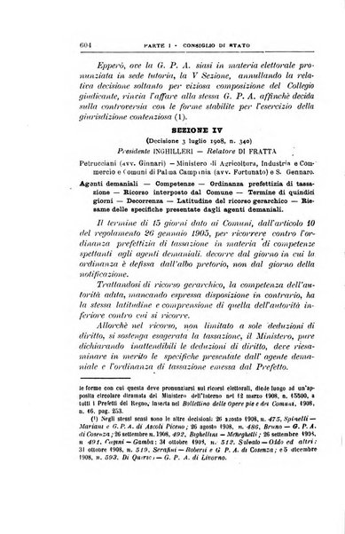 La giustizia amministrativa raccolta di decisioni e pareri del Consiglio di Stato, decisioni della Corte dei conti, sentenze della Cassazione di Roma, e decisioni delle Giunte provinciali amministrative