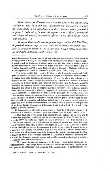 La giustizia amministrativa raccolta di decisioni e pareri del Consiglio di Stato, decisioni della Corte dei conti, sentenze della Cassazione di Roma, e decisioni delle Giunte provinciali amministrative