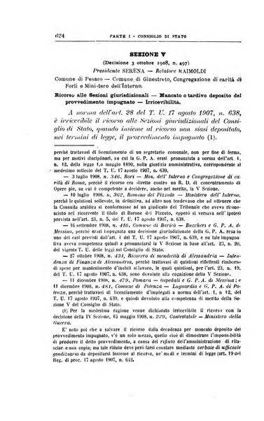 La giustizia amministrativa raccolta di decisioni e pareri del Consiglio di Stato, decisioni della Corte dei conti, sentenze della Cassazione di Roma, e decisioni delle Giunte provinciali amministrative