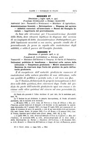 La giustizia amministrativa raccolta di decisioni e pareri del Consiglio di Stato, decisioni della Corte dei conti, sentenze della Cassazione di Roma, e decisioni delle Giunte provinciali amministrative