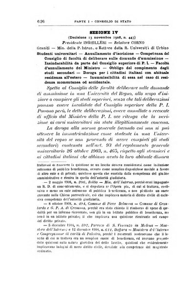 La giustizia amministrativa raccolta di decisioni e pareri del Consiglio di Stato, decisioni della Corte dei conti, sentenze della Cassazione di Roma, e decisioni delle Giunte provinciali amministrative