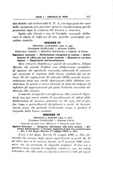 La giustizia amministrativa raccolta di decisioni e pareri del Consiglio di Stato, decisioni della Corte dei conti, sentenze della Cassazione di Roma, e decisioni delle Giunte provinciali amministrative