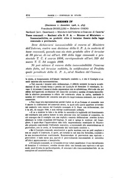 La giustizia amministrativa raccolta di decisioni e pareri del Consiglio di Stato, decisioni della Corte dei conti, sentenze della Cassazione di Roma, e decisioni delle Giunte provinciali amministrative