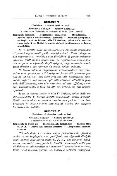 La giustizia amministrativa raccolta di decisioni e pareri del Consiglio di Stato, decisioni della Corte dei conti, sentenze della Cassazione di Roma, e decisioni delle Giunte provinciali amministrative