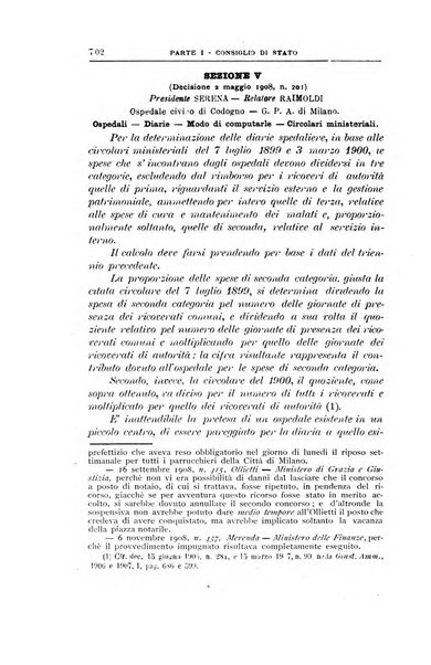 La giustizia amministrativa raccolta di decisioni e pareri del Consiglio di Stato, decisioni della Corte dei conti, sentenze della Cassazione di Roma, e decisioni delle Giunte provinciali amministrative