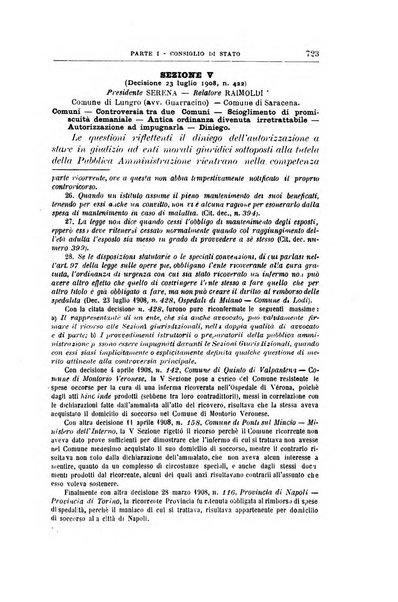 La giustizia amministrativa raccolta di decisioni e pareri del Consiglio di Stato, decisioni della Corte dei conti, sentenze della Cassazione di Roma, e decisioni delle Giunte provinciali amministrative