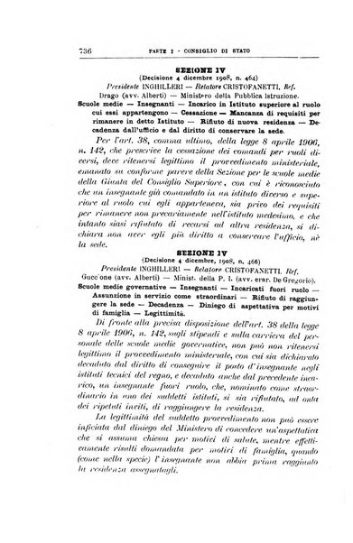 La giustizia amministrativa raccolta di decisioni e pareri del Consiglio di Stato, decisioni della Corte dei conti, sentenze della Cassazione di Roma, e decisioni delle Giunte provinciali amministrative