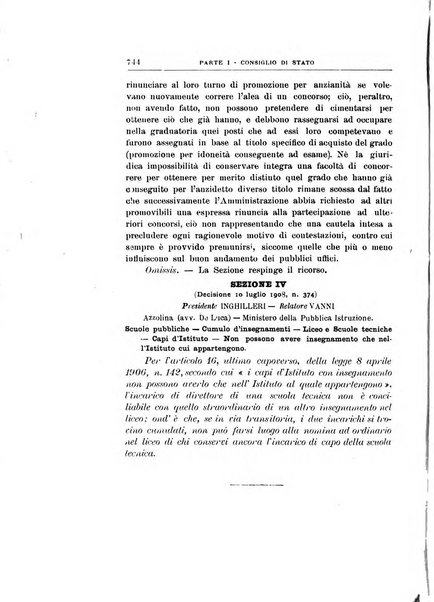 La giustizia amministrativa raccolta di decisioni e pareri del Consiglio di Stato, decisioni della Corte dei conti, sentenze della Cassazione di Roma, e decisioni delle Giunte provinciali amministrative