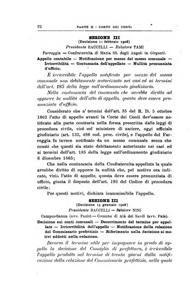 La giustizia amministrativa raccolta di decisioni e pareri del Consiglio di Stato, decisioni della Corte dei conti, sentenze della Cassazione di Roma, e decisioni delle Giunte provinciali amministrative