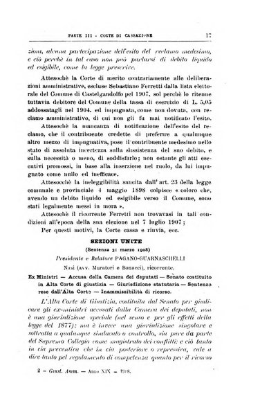 La giustizia amministrativa raccolta di decisioni e pareri del Consiglio di Stato, decisioni della Corte dei conti, sentenze della Cassazione di Roma, e decisioni delle Giunte provinciali amministrative