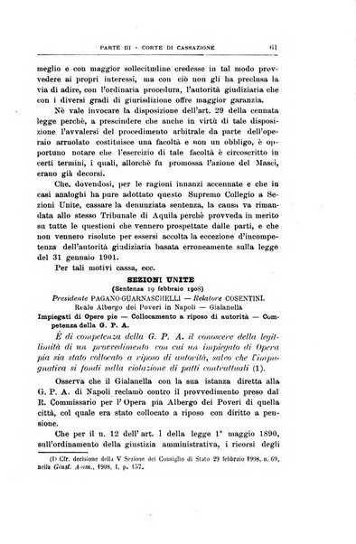 La giustizia amministrativa raccolta di decisioni e pareri del Consiglio di Stato, decisioni della Corte dei conti, sentenze della Cassazione di Roma, e decisioni delle Giunte provinciali amministrative