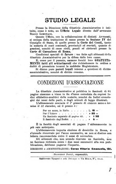 La giustizia amministrativa raccolta di decisioni e pareri del Consiglio di Stato, decisioni della Corte dei conti, sentenze della Cassazione di Roma, e decisioni delle Giunte provinciali amministrative